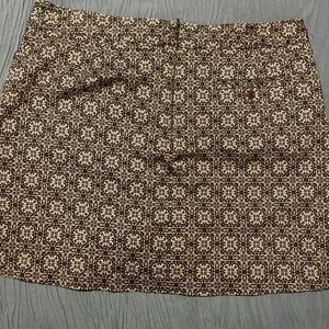 Lady Hagen Brown Cream Mini A-line Skorts for Casual Wear
